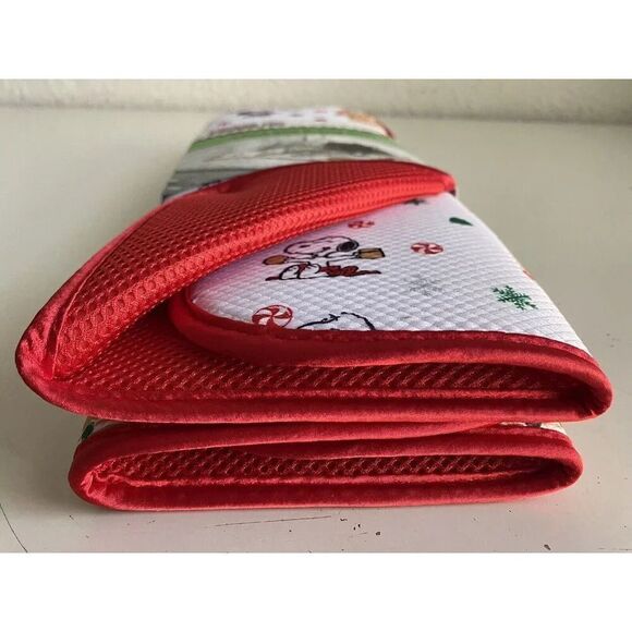 2 Pack Peanuts SNOOPY CHRISTMAS Dish Drying Mats 16 X 18” Gingerbread House NEW - Picture 5 of 16